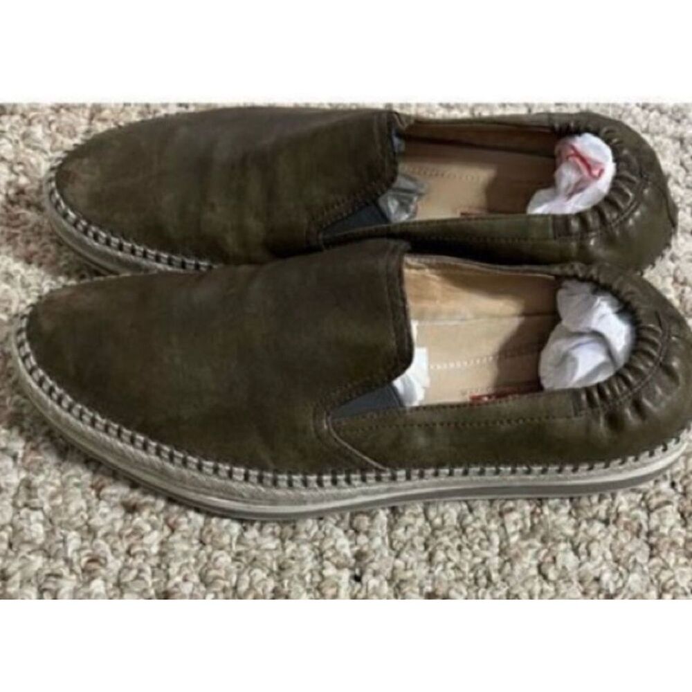 Prada Size 8 Slip On Espadrille Loafers Brown Leather Minimalist Old Money - Picture 7 of 11
